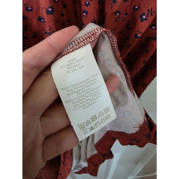 Boden Evangeline Burnt Orange Rust Floral Soft Jersey Dress - NWT - Size 6R - Picture 6 of 9